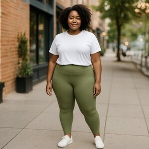 GIRLFRIEND COLLECTIVE High-Rise Compressive Leggings - Olive - Plus Size - 4XL